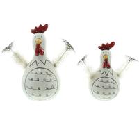 FRANK FLECHTWAREN Poulet Plumes, set de 2, porcelaine, blanc Dimensions : hauteur 12 cm, 16 cm