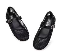 Frank Mully Ballerines Mary Jane décontractées en maille avec sangle à boucle pour filles