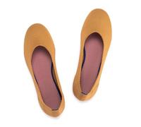 Frank Mully Ballerines Plates à Enfiler en Tricot pour Femme - Escarpins à Bout Rond, Brun, 38.5 EU