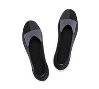 Frank Mully Ballerines Plates à Enfiler en Tricot pour Femme - Escarpins à Bout Rond, Gris, 38.5 EU