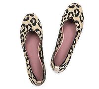 Frank Mully Ballerines Plates à Enfiler en Tricot pour Femme - Escarpins à Bout Rond, Jaune, 38 EU