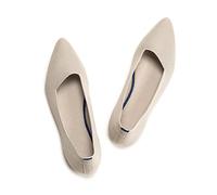 Frank Mully Chaussures Plates à Bout Pointu en Tricot pour Femme - Chaussures Plates Confortables à Enfiler - Chaussures Souples Classiques, Beige, 35 EU