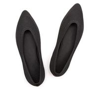 Frank Mully Chaussures plates à bout pointu pour femme - Chaussures plates - Chaussures plates confortables - Chaussures plates - Chaussures classiques, Noir, 36.5 EU