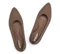 Frank Mully Femmes Bout Pointu Ballet Plat Tricot Chaussures Basses Chaussures Plates Confortables Slip on Flats Chaussures pour Femme Chaussures Classiques, 2.Braun, 37 EU