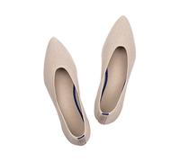 Frank Mully Femmes Bout Pointu Ballet Plat Tricot Chaussures Basses Chaussures Plates Confortables Slip on Flats Chaussures pour Femme Chaussures Classiques, Hellbraun, 37 EU