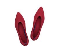 Frank Mully Femmes Bout Pointu Ballet Plat Tricot Chaussures Basses Chaussures Plates Confortables Slip on Flats Chaussures pour Femme Chaussures Classiques, 3.Rot, 37 EU