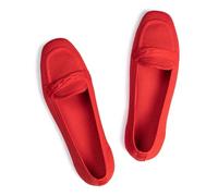 Frank Mully Mocassins à bout carré pour femme - Confortables - Chaussures de bureau et de travail - Mocassins penny à enfiler - Marche - Conduite, rouge, 41 EU