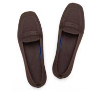 Frank Mully Mocassins à bout carré pour femme - Confortables - Chaussures de bureau et de travail - Mocassins penny à enfiler - Marche - Conduite, marron foncé, 42 EU