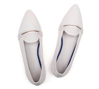Frank Mully Mocassins décontractés plats confortables en tricot pour femme Mocassins classiques à bout pointu pour le travail et les voyages, beige, 39 EU