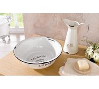 Frank - Set de bassine et cruche décorative Le Bain, Métal avec revêtement céramique, Vintage, Bassin de toilette et cruche décorative, Accessoires de bain