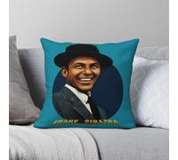 Frank Sinatra Frank Sinatra Taie d'oreiller carrée en polyester et lin Motif velours Fermeture éclair Décor Housse de coussin de voiture