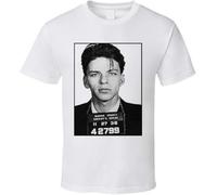 Frank Sinatra Vintage Mug Shot Grunge Graphic T Shirt White(XX-Large)