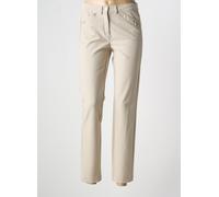 frank walder pantalons femme de couleur beige