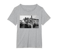 Frank Zappa à Londres Mothers of Invention 1971 Apostrophe T-Shirt, Femme Grandes Tailles, Gris Chiné, 1X