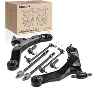 Frankberg 2 bras de suspension et articulation de suspension + 2 barres de couplage + 4 têtes de biellette de direction avant compatibles avec Elantra XD Elantra Berline XD remplace K620520, K620519