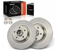 Frankberg 2 disques de frein + 2 roulements de roue essieu arrière complet avec écrou compatible avec Espace IV JK0/1 1,9L-3,5L 2002-2024 Vel Satis BJ0 2.0L-3.5L 2002-2024 Remplacement # 8200244108