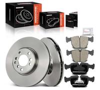 Frankberg 2 disques de frein + 4 plaquettes de frein essieu avant avec lubrifiant de frein, compatibles avec X5 E53 3.0 2000-2006 X3 E83 xDrive35d 2008-2011 Replace# 34112282166