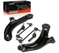 Frankberg 2x Bras de Suspension + 2x Biellette Barre Stab+ 2x Rotule Direction Avant Gauche Droite Compatible avec Modus/Grand Modus F/JP0 Clio III Grandtour KR0/1 Remplacer# 54501AX600