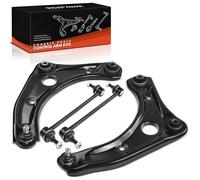 Frankberg 2x Bras de Suspension + 2x Biellette Barre Stab Essieu Avant Compatible avec Micra IV K13 1.2L 2010-2015 Note E12 1.2L 1.5L 2013-2024 Remplacer# 54618JX00A