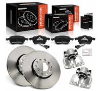 Frankberg 2x Étrier de frein + 2x Disques de frein + 4x Plaquettes Avant Ø288mm Compatible avec P.a.s.s.a.t Variant 3B6 A4 8D2 A4 Avant 8ED A6 Avant 4F5 P.a.s.s.a.t Remplacer# 4B0698151E