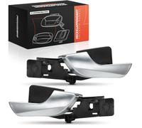 Frankberg 2x Poignée de porte de voiture intérieur Avant Gauche Droite plastique Argent Chromeé Compatible avec Giulietta 940 Hayon 2010-2016 Remplacer# 156092167