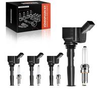 Frankberg 4 bobines d'allumage + 4 bougies d'allumage 04E905110B | Compatible avec: A1 Sportback 8XA 8XF, A3 Limousine 8VM 8VS, A3 8V1 8VK, Croix en T C11 D31