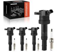 Frankberg 4x Bobine d'Allumage + 4x Bougie d'allumage Essence Compatible avec i20 GB IB PB PBT 1.2L 2012-2025 Picanto JA TA 1.2L 2011-2025 Rio III UB 1.2L 2011-2016 Remplacer# 2730103110