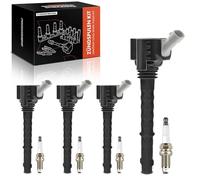 Frankberg 4x Bobines d'Allumage + 4x Bougies d'Allumage 3-Pôles Compatible avec Punto 199 1.4L Essence 2008-2017 Giulietta 940 1.4L Essence 2010-2018 Bravo II 198 1.4L Essence Remplacer# 55229959