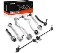 Frankberg 4x Bras de Suspension + 2x Rotule de Direction + 2x Barre d'Accouplement Avant Gauche Droite Compatible avec Série 5 E39 520i 520d 523i 525i 525d 525tds Remplacer# 31121141718,31121141717
