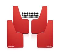 Frankberg 4X Pare-Boue Universel pour Voiture, coupeable, Avant et arrière, Compatible avec Les cabriolets, monospaces, Pick-ups, berlines, Breaks, SUV, coupés, camions, Rouge, 358 * 208 mm