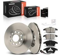 Frankberg Kit de frein incl. 2x Disques de Frein + 4x Plaquettes de frein Avant Compatible avec Golf VI 5K1 Golf V 1K1 Golf VI Variant AJ5 Yeti 5L Remplacer# JZW615301J,5C0615301A