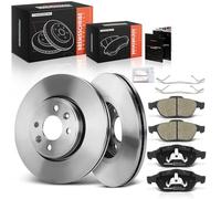 Frankberg Kit de frein incl. 2x Disques de Frein + 4x Plaquettes de frein Avant Compatible avec M.e.g.a.n.e II BM0/1 CM0/1 Break KM0/1 Scénic II Remplacer# 7701206747