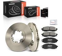 Frankberg Kit de frein incl. 2x Disques de Frein + 4x Plaquettes de frein Avant Compatible avec Navara D22 Pick-up D22 Pathfinder II R50 Remplacer# 402061W600,402066W500