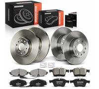 Frankberg Kit de frein incl. 4x Disques de Frein + 8x Plaquettes de frein Avant Arrière Compatible avec Golf AM1 AN1 BA5 BV5 A3 Sportback 8VA 8VF Remplacer# JZW615301H, 5Q0698451C