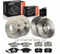 Frankberg Kit de frein incl. 4x Disques de Frein + 8x Plaquettes de frein Avant Arrière Compatible avec Golf VI 5K1 Yeti 5L Beetle 5C1 5C2 A3 8P1 Remplacer# 1J0698451E, 1J0698451J