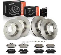 Frankberg Kit de frein incl. 4x Disques de Frein + 8x Plaquettes de frein Avant Arrière Compatible avec 1er E81 1.6L 2.0L 2004-2011 Remplacer# 34116767144, 34116774050