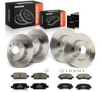 Frankberg Kit de frein incl. 4x Disques de Frein + 8x Plaquettes de frein Avant Arrière Compatible avec Qashqai +2 I J10 NJ10 Qashqai +2 I Van J10 Remplacer# 44060AL586, D4060JA00A