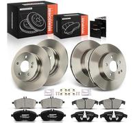 Frankberg Kit de frein incl. 4x Disques de Frein + 8x Plaquettes de frein Avant Arrière Compatible avec Classe C S204 C204 W204 1.6L-2.2L 2007-2014 Remplacer# 0054200720, 0054200820