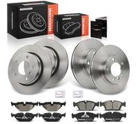 Frankberg Kit de frein incl. 4x Disques de Frein + 8x Plaquettes de frein Avant Arrière Compatible avec 3er Compact E46 3er E46 3er Break E46 Remplacer# 34216750190, 34111164498