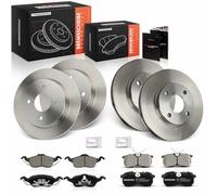 Frankberg Kit de frein incl. 4x Disques de Frein + 8x Plaquettes de frein Avant Arrière Compatible avec Focus DNW DAW DBW DFW 1.4L-2.0L 1998-2005 Remplacer# 3555344, 1148202