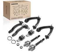 Frankberg Lot de 2 bras de suspension + 3 rotules de direction + 2 joints de suspension avant compatibles avec CR-V I RD 2.0L 1995-2002 - Remplace K9802, EV414