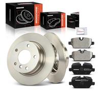 Frankberg Lot de 2 disques de frein + 4 plaquettes de frein avec lubrifiant de frein arrière gauche et droite Compatible avec les séries 1 E81 116 2007-2011 Série 1 E87 116 118 2004-2011 Remplace