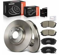 Frankberg Lot de 2 disques de frein, 4 plaquettes de frein avec lubrifiant de frein avant, compatibles avec Niro DE Electric 2018-2022 Tucson TL TLE 1.6L-2.0L 2015-Aujourd'hui # 5810125A70