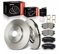 Frankberg Lot de 2 disques de frein + 4 plaquettes de frein avec lubrifiant de frein avant gauche et droit Compatible avec Insignia A G09 2008-2017 Insignia A Country Tourer G09 Remplace BV612K021AD
