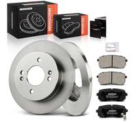 Frankberg Lot de 2 disques de frein + 4 plaquettes de frein avec lubrifiant pour frein arrière gauche et droite compatible avec i10 PA 2008-2013 Picanto BA SA TA 2004-2017 Remplace 5841107500