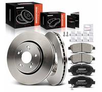 Frankberg Lot de 2 disques de frein ventilés + 4 plaquettes de frein essieu avant compatibles avec CR-V III RE 2.0L-2.4L 2006-2024 CR-V IV RM 1.6L-2.0L 2012-2024 Remplace 45251SWWG01 45022SWWG01