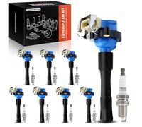 Frankberg Lot de 8 bobines d'allumage + bougies d'allumage compatibles avec 3 séries E36 E46 1993-2002 5 Série E39 1995-2004 7 E38 1995-2001 8 E31 1996-1999 X5 E53 200003 Z3 E3 6 1997-2003