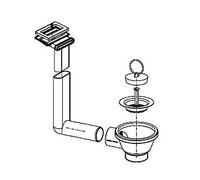 Franke 112.0006.318 Ensemble de bonde de vidage et de trop-plein pour robinet 1,5 pouces