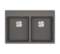 Franke 1140661676 - Évier Fragranite 2 Bacs 80 cm Stone Grey