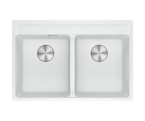 Franke 1140661678 - Évier Fragranit 2 Bacs 80 cm Blanc Polaire